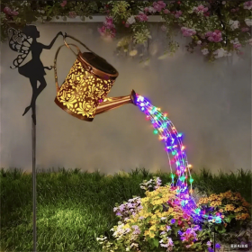 Ouddy Decor Fairy Garden Decor with Solar Watering Can (Color: RGB light 1 PCS)