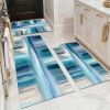 Three-piece kitchen rug set, non-slip and washable, abstract pattern kitchen hallway rug, soft and comfortable, suitable for sinks, floors, entrances