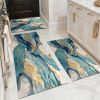 Three-piece kitchen rug set, non-slip and washable, abstract pattern kitchen hallway rug, soft and comfortable, suitable for sinks, floors, entrances,