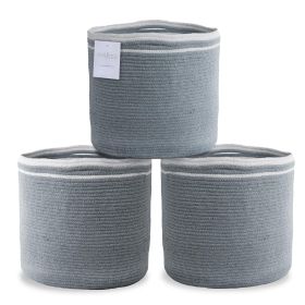 Recycled Cotton Rope Storage Cube Basket Plant Basket Multi Purpose Woven Cube Storage Organizer Shelves Closet Storage Bins Nursery Kids Room Organiz (Brand: Eco Living)