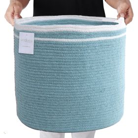 Large Recycled Cotton Rope Basket Blanket Storage Basket Pillows Toys Towels Laundry and Living Room Organization 15.8x13.8 Inches   Eco friendly & De (Brand: Eco Living)