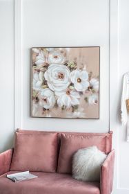 36" x 36" Square Framed Wall Art Flower Canvas Print, Home Decor for Living Room Kitchen Foyer Office (Color: as Pic)