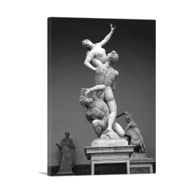 The Rape of the Sabine Women (Type: Standard Framed Canvas Print, size: 12" x 8" / 30cm x 20cm (approx))