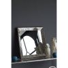 Antique Silver Square Mirror 24 x 24 With Floral Accents Decorative Tray Hanging Mirror Traditional Home Decor