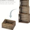 3pcs Collection of Three Sizable Wooden Decorative Storage Boxes, Nesting Crates Ideal for Rustic Displays