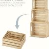3pcs Collection of Three Sizable Wooden Decorative Storage Boxes, Nesting Crates Ideal for Rustic Displays