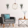 4 Pcs Hanging Planters with Artificial Eucalyptus Metal Hanging Vase Indoor Plants Holder Modern Geometric Boho Bathroom Wall Decor for Living Room Ho