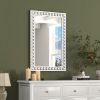 24 x 36 Inches Rustic Wall Mirror with Solid Wood Frame for Living Room  Bedroom